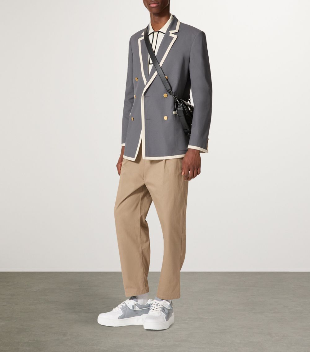 Valentino Valentino Stretch-Cotton Double-Breasted Blazer