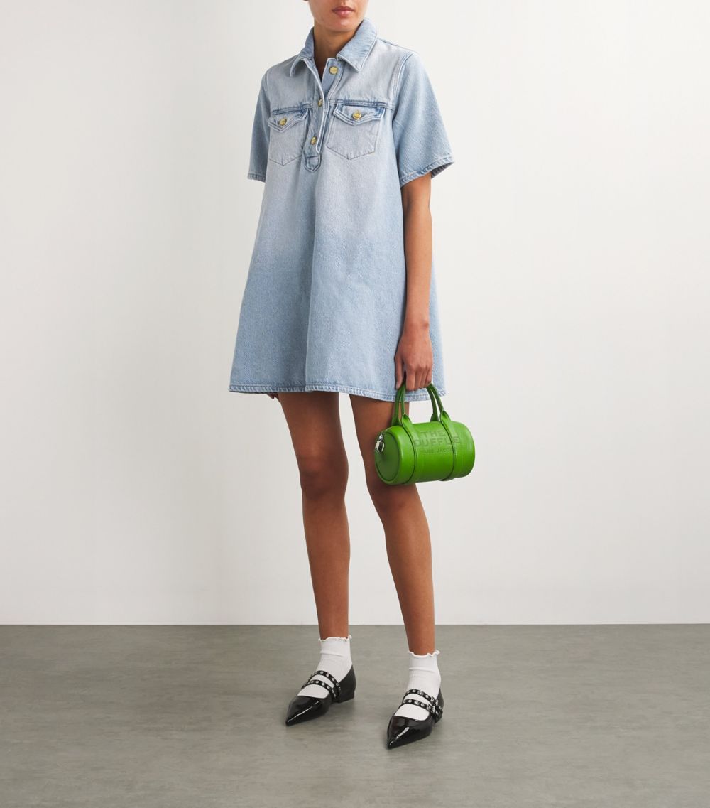 Ganni Ganni Heavy-Denim Mini Shirt Dress