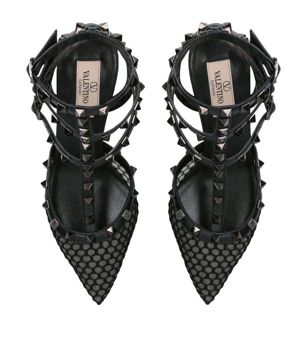 VALENTINO GARAVANI Valentino Garavani Mesh Rockstud Heeled Sandals 65