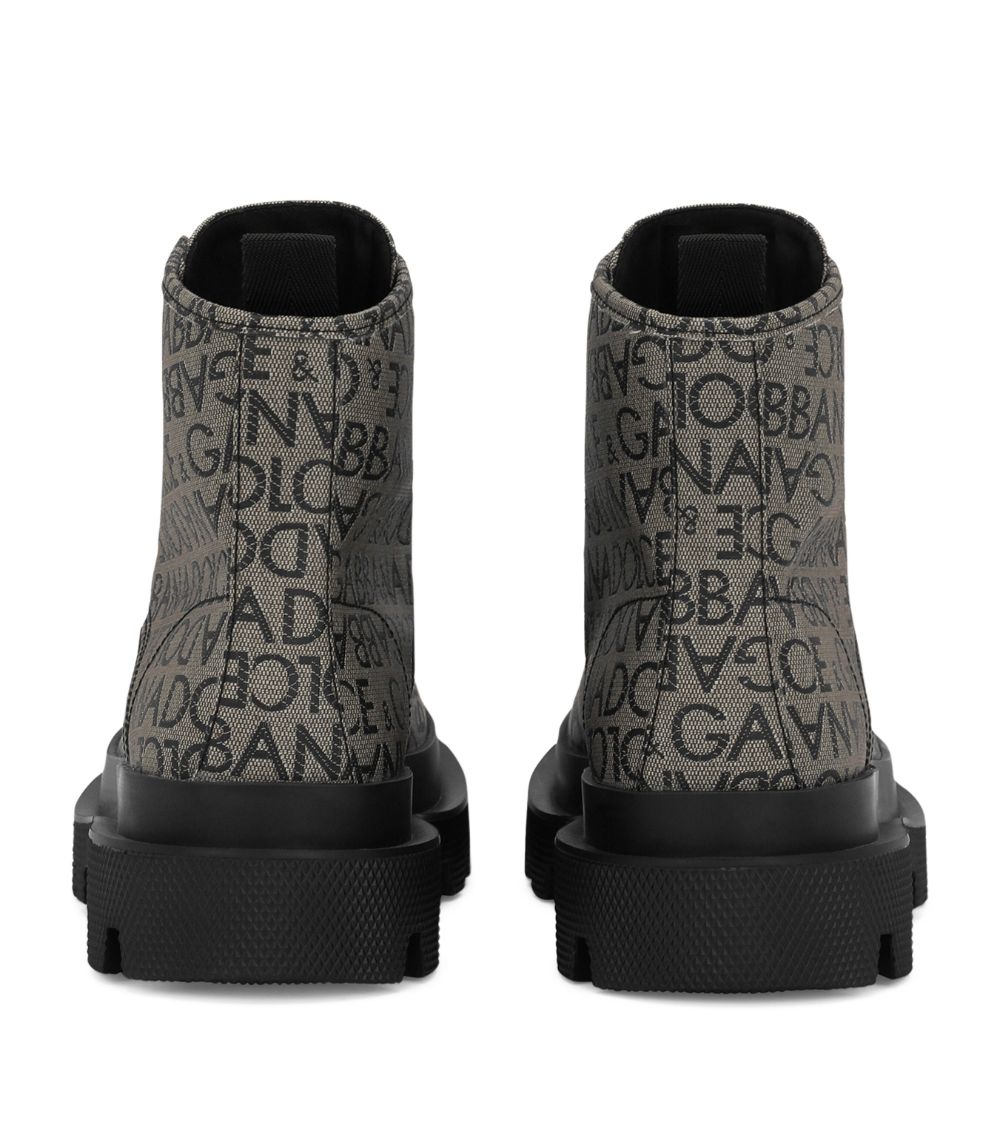 Dolce & Gabbana Dolce & Gabbana Jacquard Logo Ankle Boots