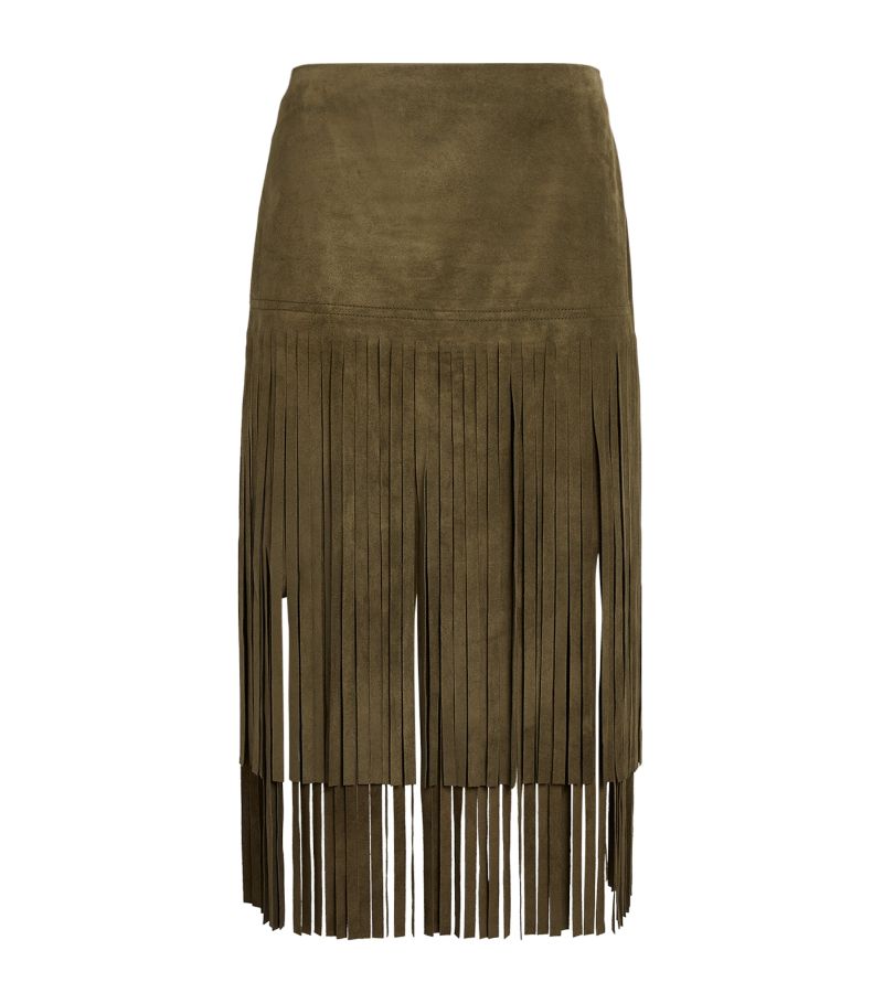 Max Mara Max Mara Suede Fringed Battage Mini Skirt