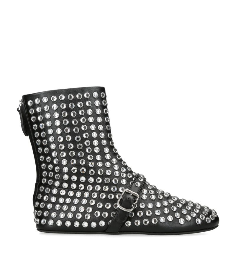 Alaïa Alaïa Crystal-Embellished Flat Boots