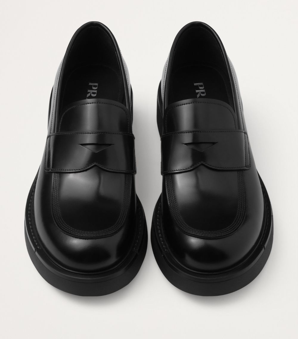 Prada Prada Brushed Leather Loafers