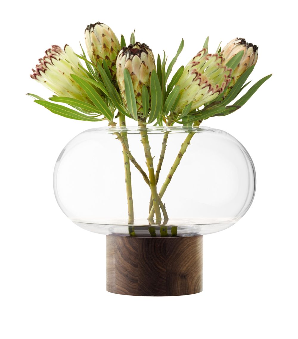 Lsa International Lsa International Glass-Walnut Oblate Vase (28Cm)