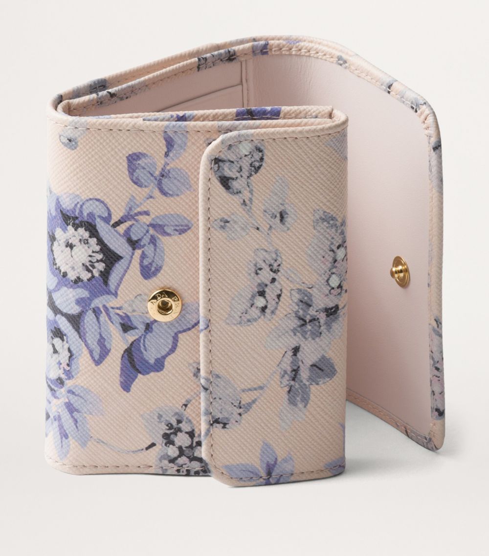 Prada Prada Saffiano Leather Floral Print Wallet