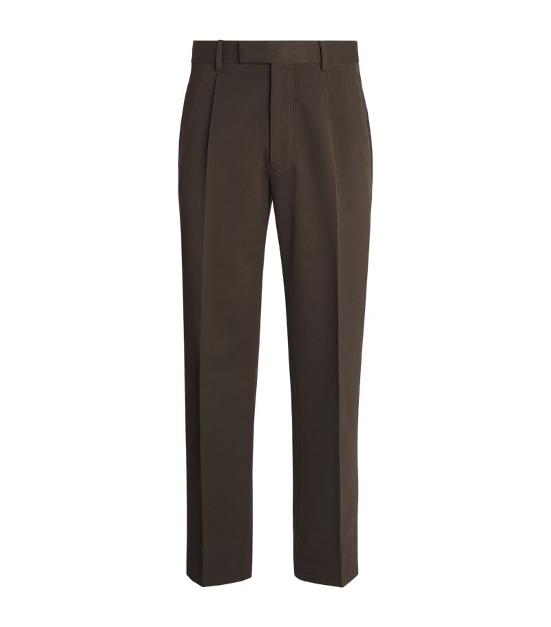 zegna Zegna Cotton-Wool Tailored Straight Trousers