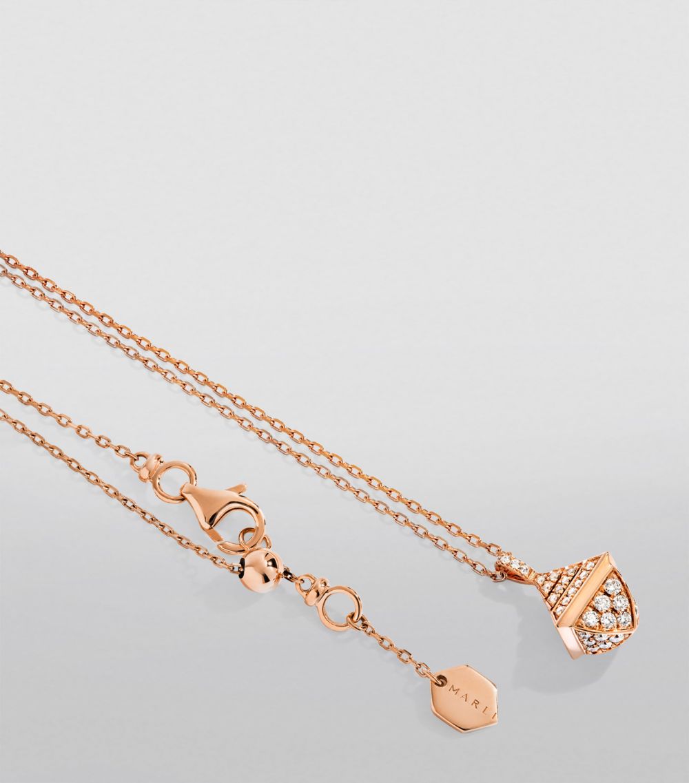  Marli New York Mini Rose Gold And Diamond Cleo Rev Pendant Necklace