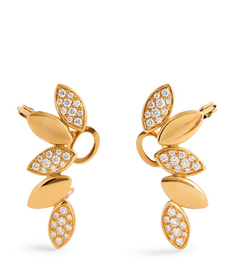 Netali Nissim Netali Nissim Yellow Gold And Diamond Navette Earrings