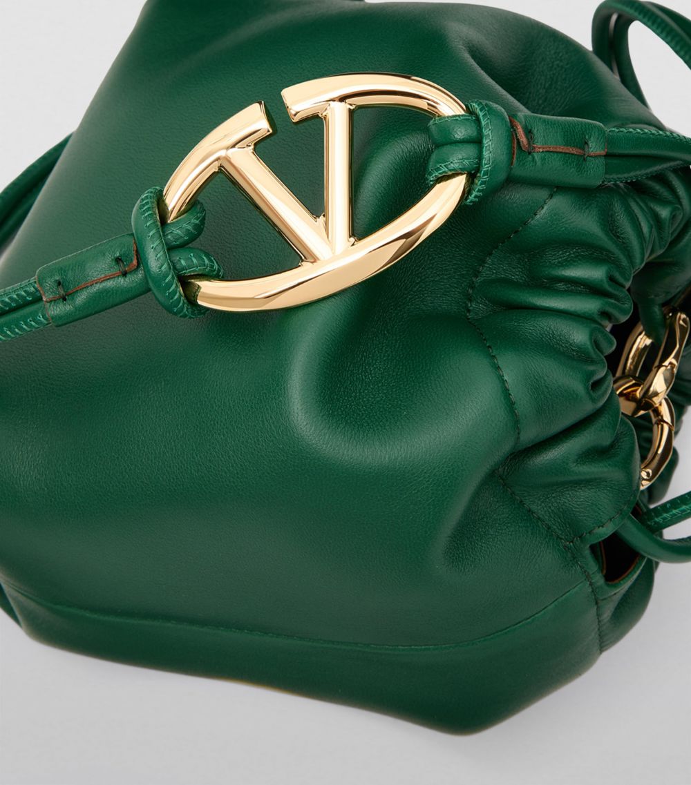 VALENTINO GARAVANI Valentino Garavani Mini Leather Vlogo Pouf Bucket Bag