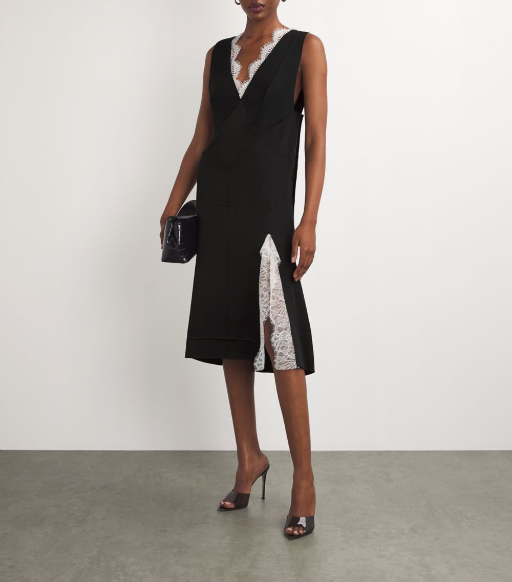 Victoria Beckham Victoria Beckham Lace-Trim Midi Dress