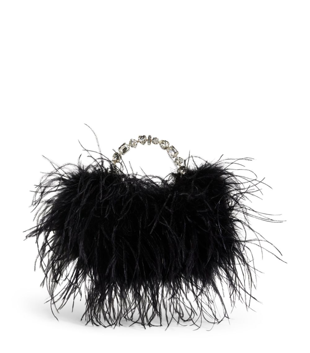 L'Alingi L'Alingi Crystal-Embellished Feather Clutch Bag