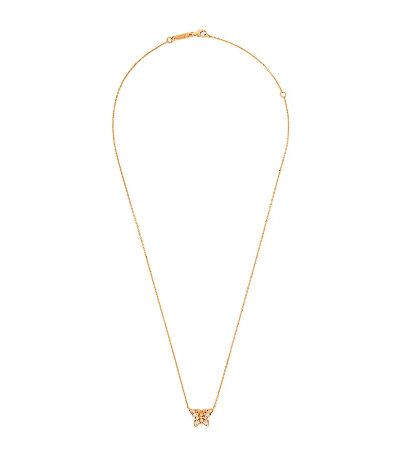 Suzanne Kalan Suzanne Kalan Yellow Gold Diamond Mini Butterfly Necklace