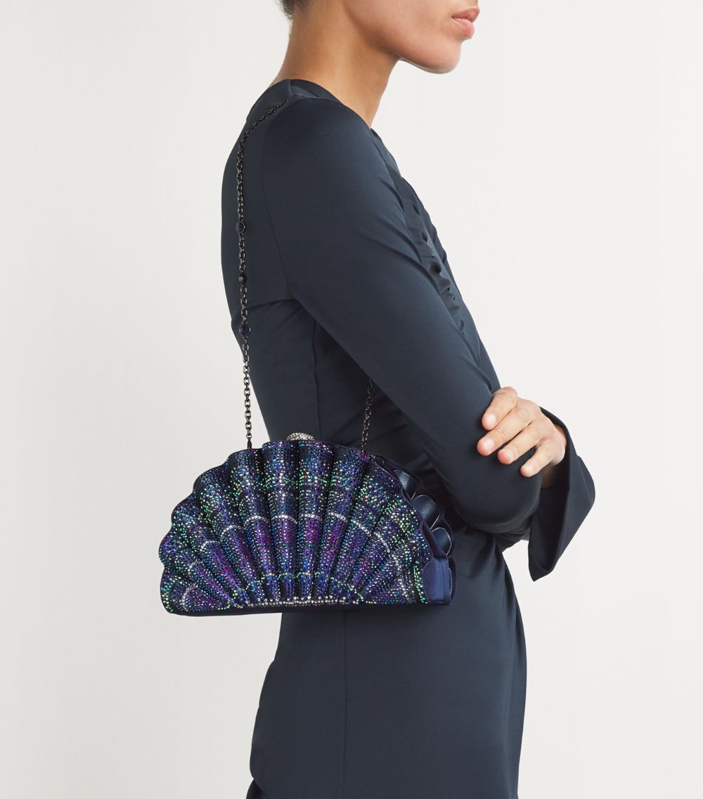 Judith Leiber Judith Leiber Origami Fan Scallop Clutch Bag