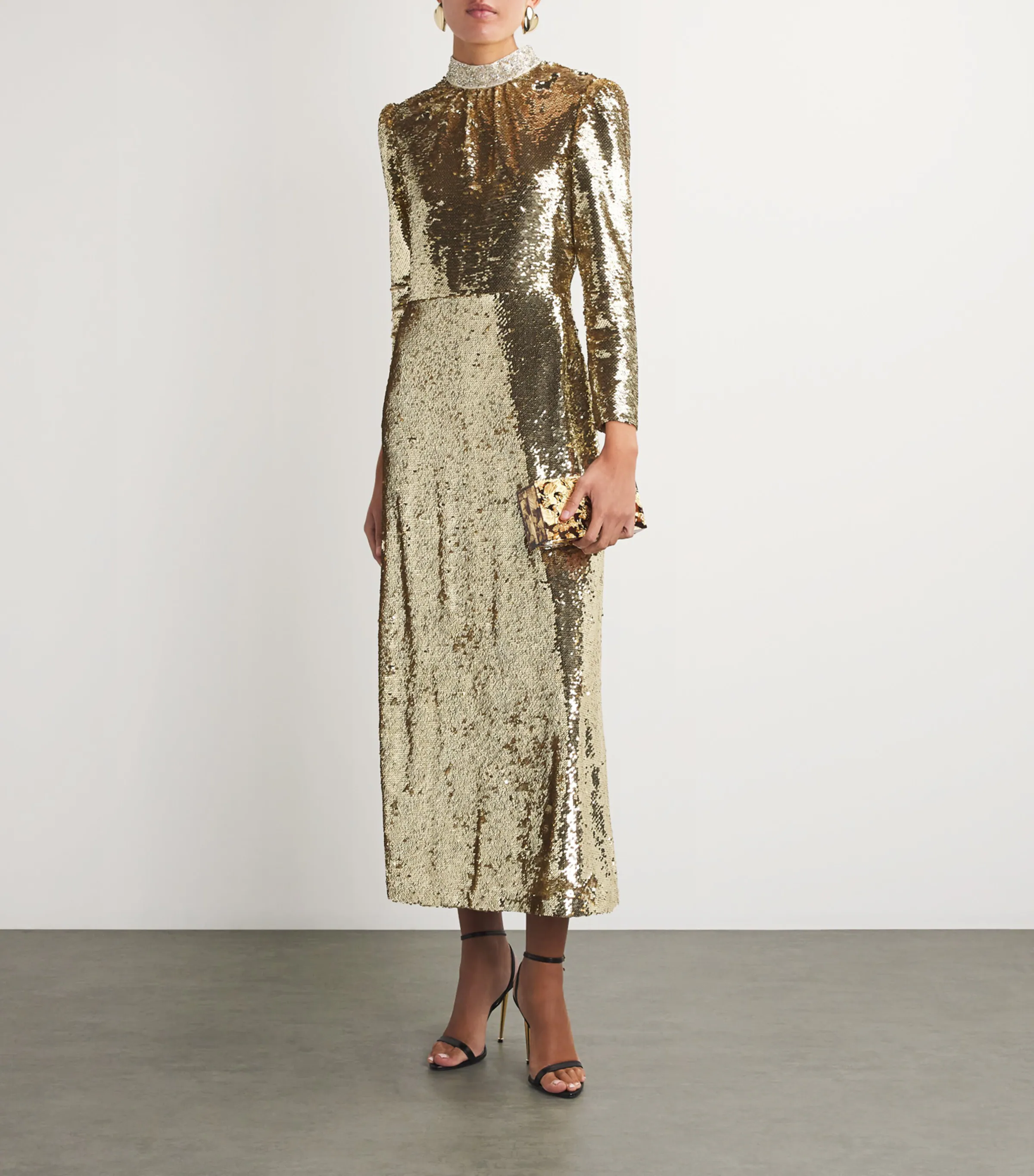 SALONI Saloni Sequinned Jena Midi Dress