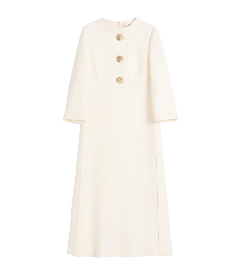 Valentino Valentino Virgin Wool-Silk Midi Dress