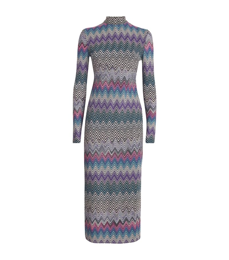 Missoni Missoni Wool Zigzag Midi Dress