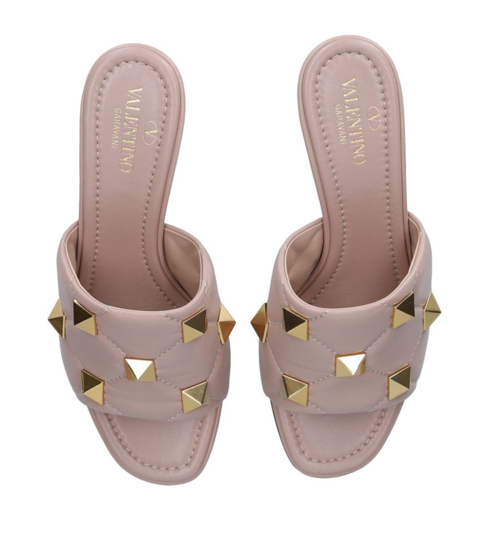 VALENTINO GARAVANI Valentino Garavani Leather Oversized Rockstud Mules 65