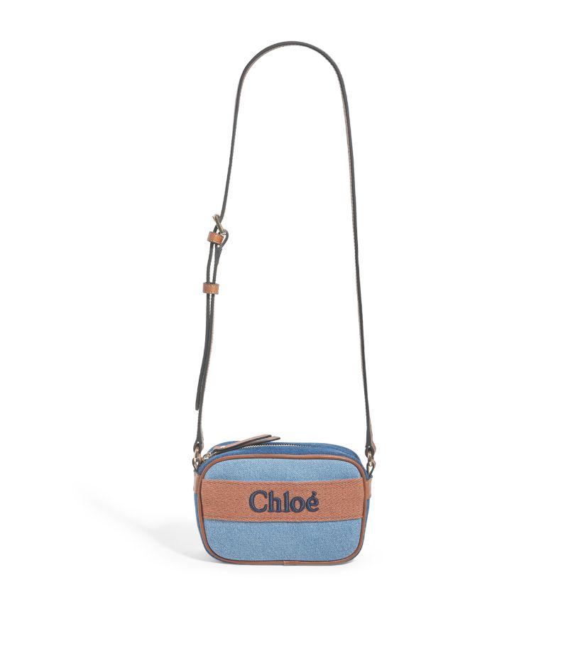 Chloé Kids Chloé Kids Denim Logo Shoulder Bag