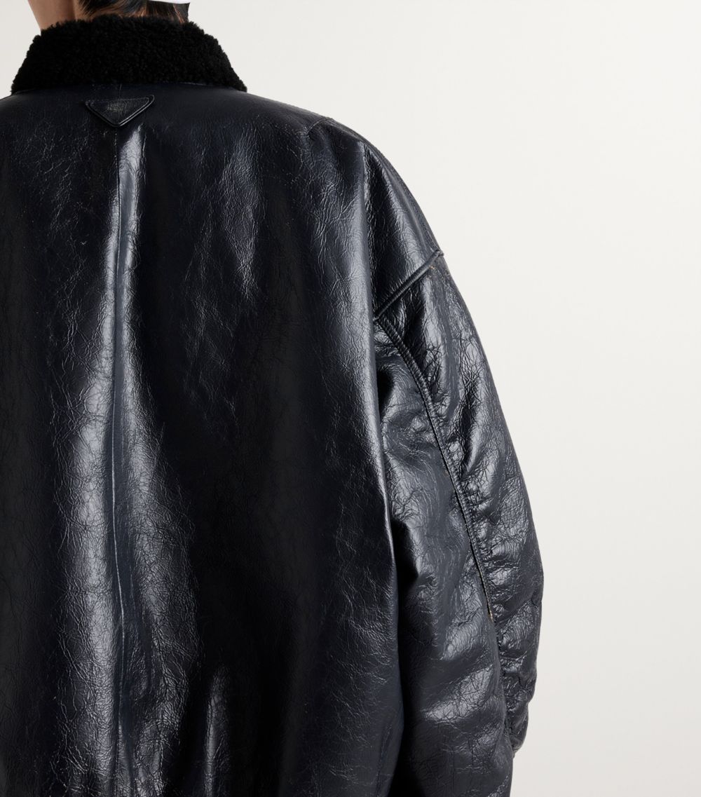 Prada Prada Leather Bomber Jacket