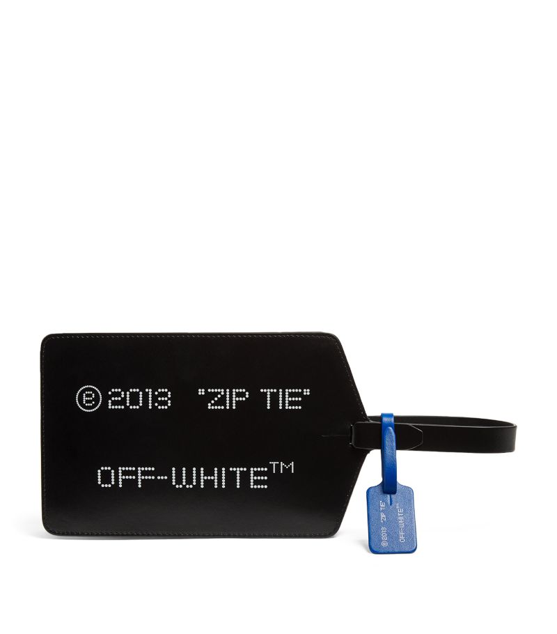 OFF-WHITE Off-White Leather Zip Tie Clutch