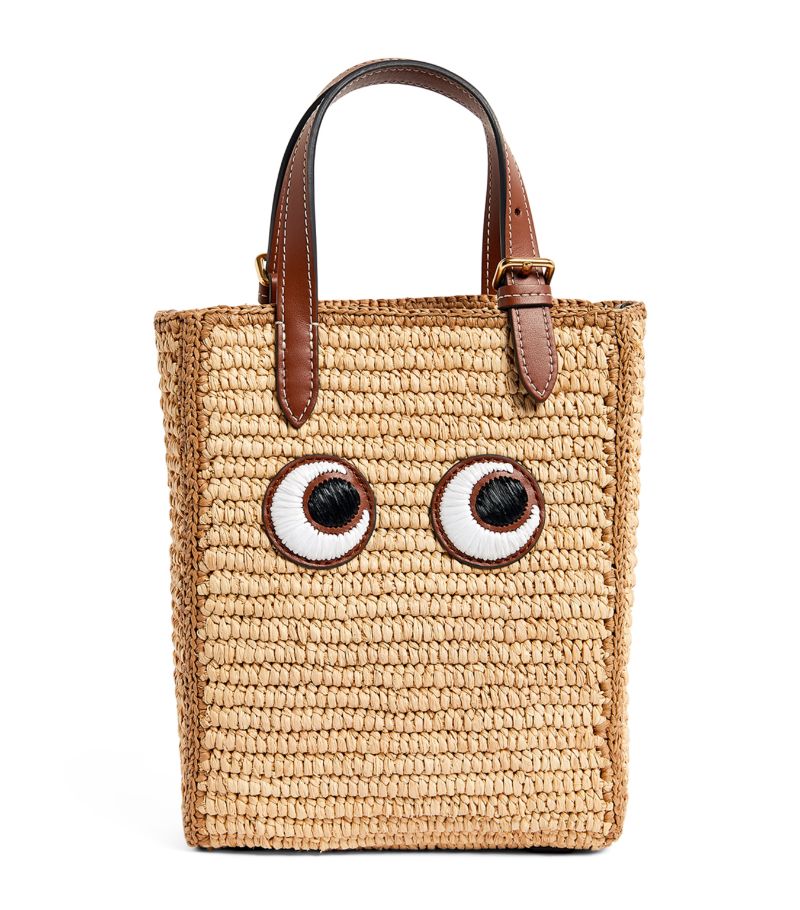 Anya Hindmarch Anya Hindmarch Mini Raffia Eyes Tote Bag