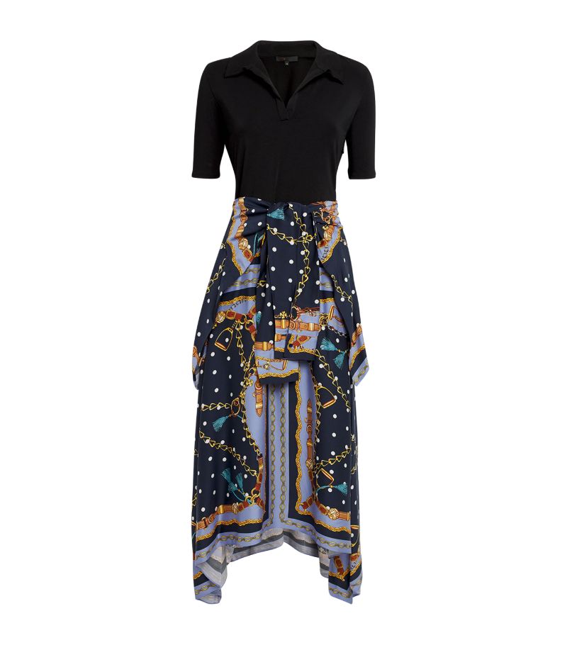  Maje Illusion Scarf Midi Dress