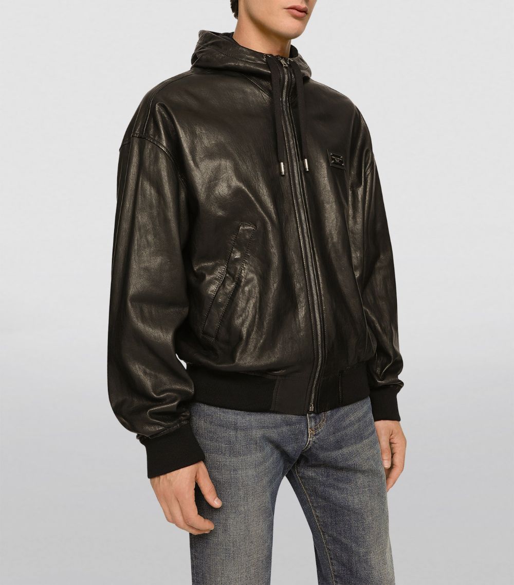 Dolce & Gabbana Dolce & Gabbana Leather Hooded Jacket