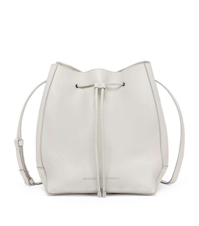 Brunello Cucinelli Brunello Cucinelli Leather Monili-Detail Bucket Bag