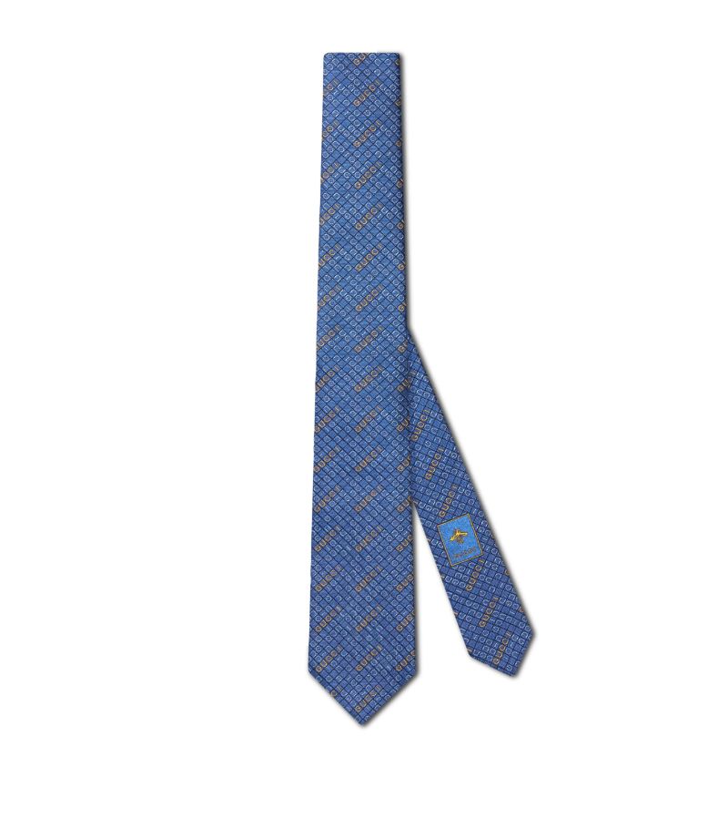 Gucci Gucci Silk Jacquard Logo Tie