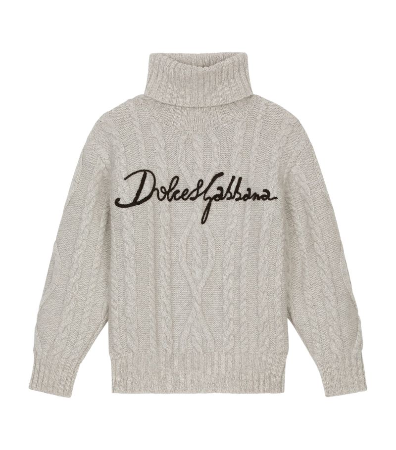 Dolce & Gabbana Dolce & Gabbana Kids Roll-Neck Logo Sweater (8-12+ Years)