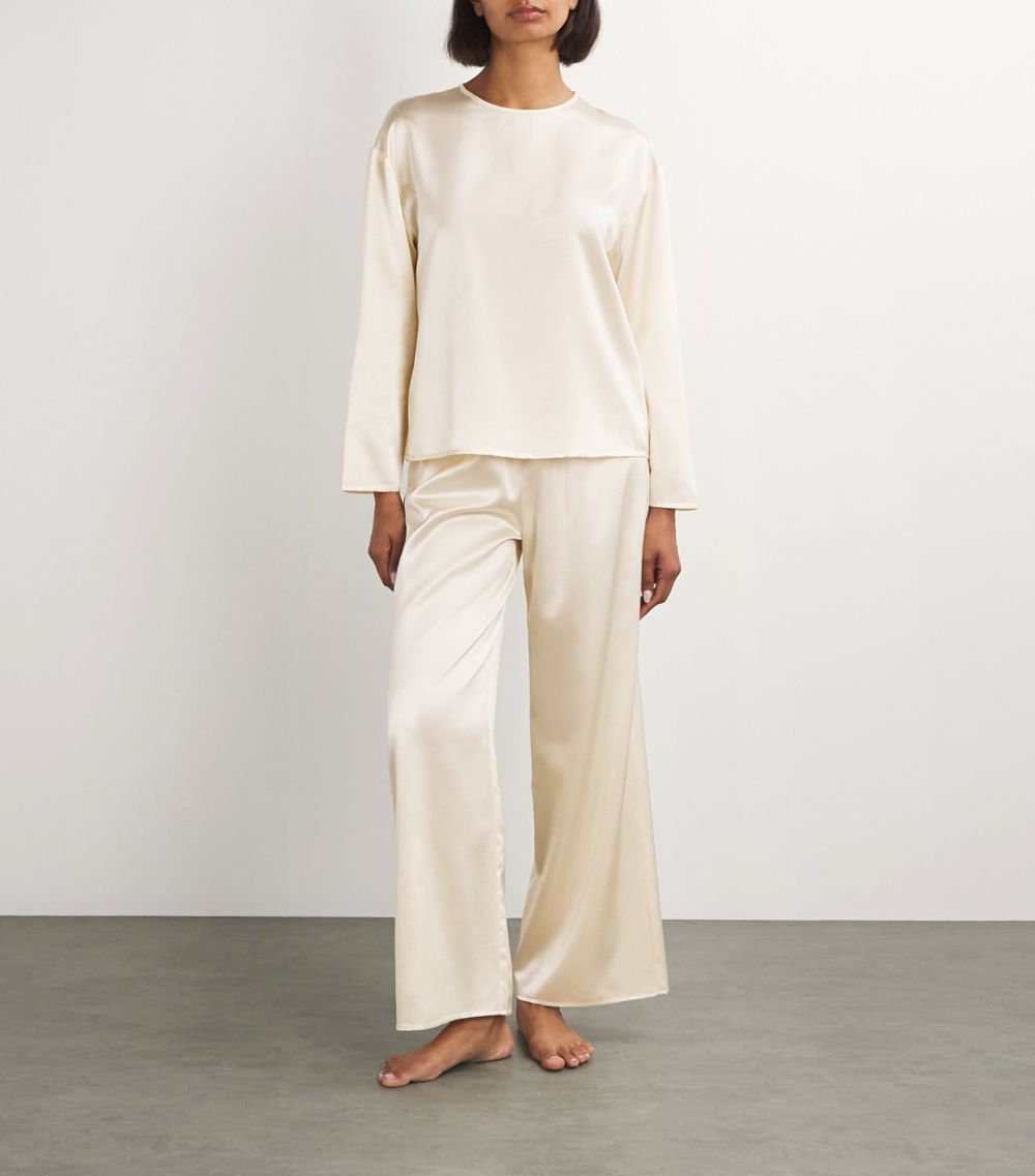 Asceno Asceno Silk-Wool Byron Pyjama Top