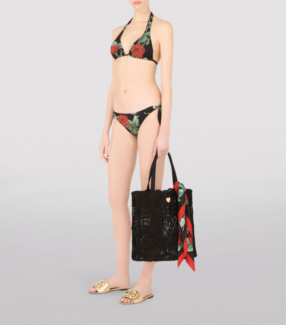 Dolce & Gabbana Dolce & Gabbana Rose Print Bikini Bottoms