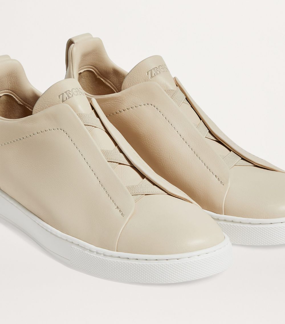 zegna Zegna Secondskin Leather Triple Stitch Sneakers