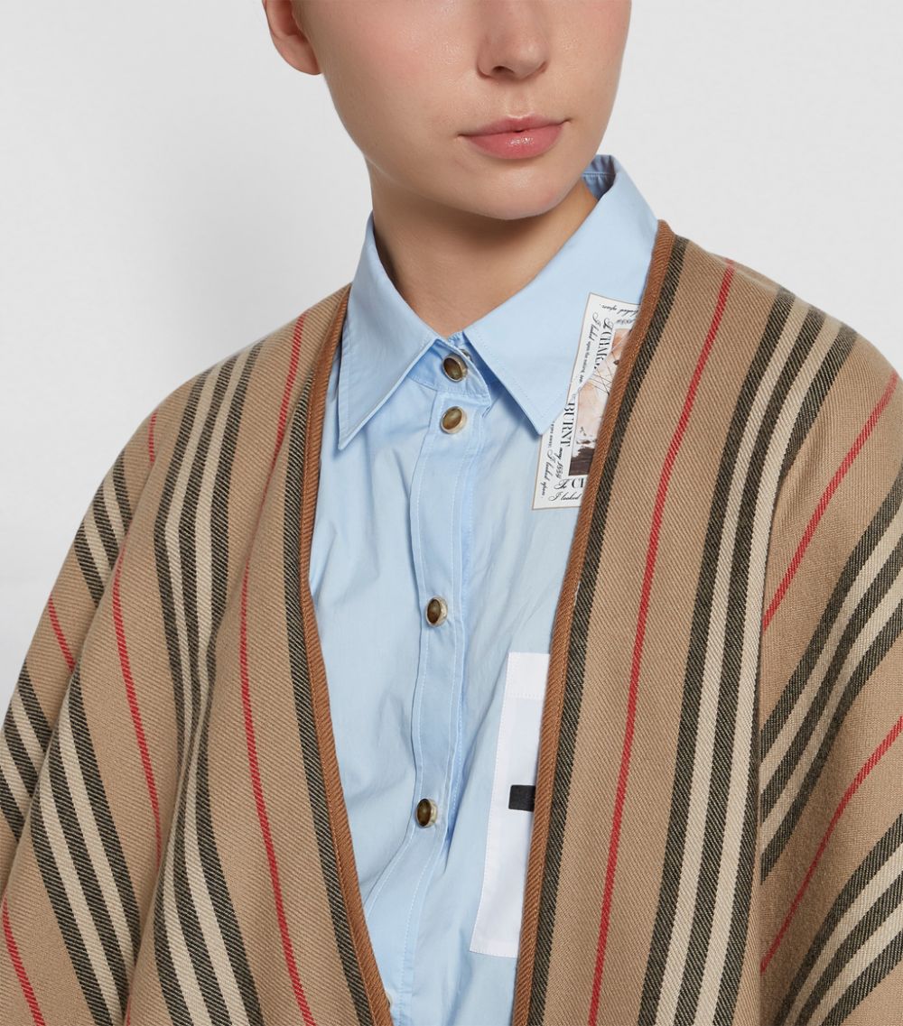 Burberry Burberry Wool Icon Stripe Cape