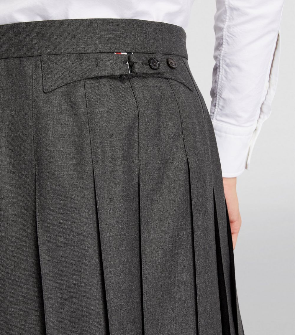 Thom Browne Thom Browne Wool Pleated Midi Skirt