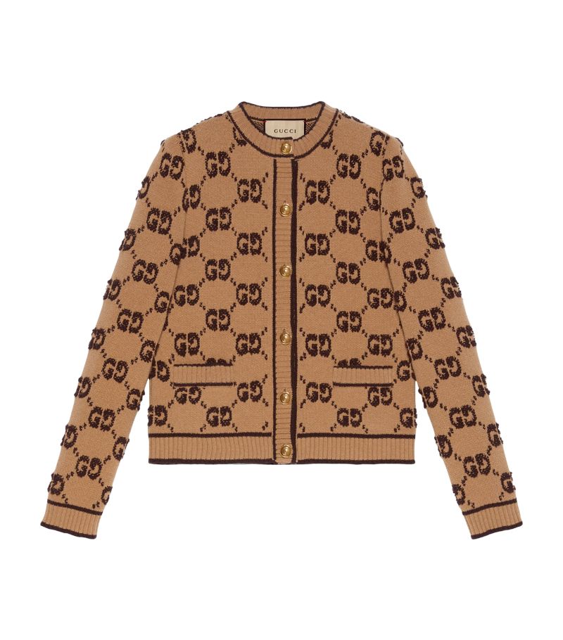 Gucci Gucci Wool Bouclé Gg Jacquard Cardigan