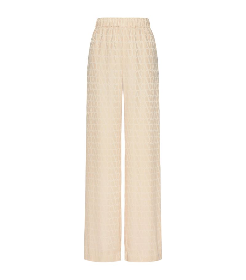 VALENTINO GARAVANI Valentino Garavani Silk Jacquard Vlogo Trousers