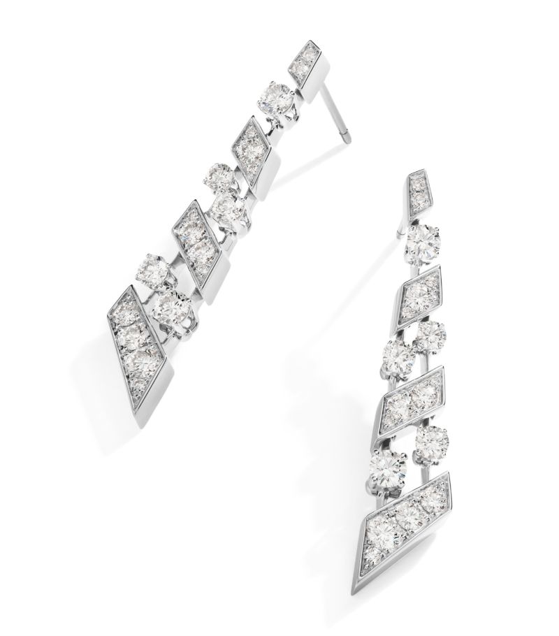  Marli New York White Gold And Diamond Fifth Avenue Drop Earrings