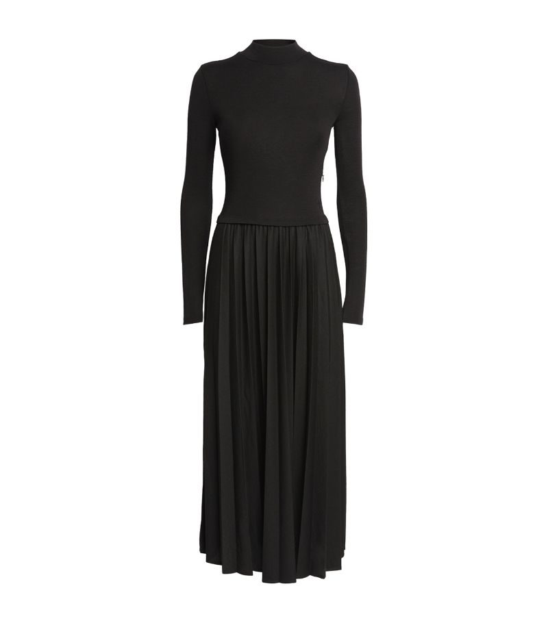  Claudie Pierlot Wool-Blend Pleated Maxi Dress