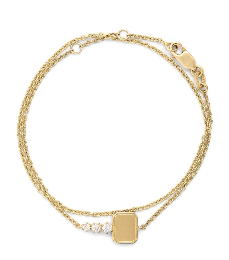 Jade Trau Jade Trau Yellow Gold And Diamond Mini Catherine Key Bracelet