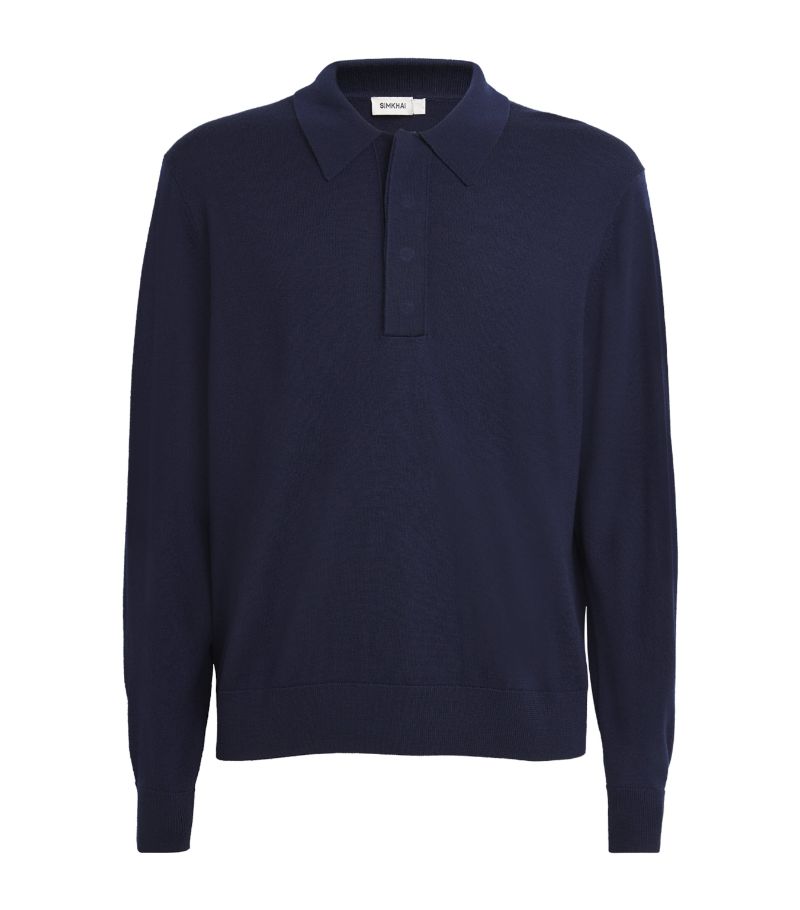 Simkhai Simkhai Wool Long-Sleeve Polo Sweater