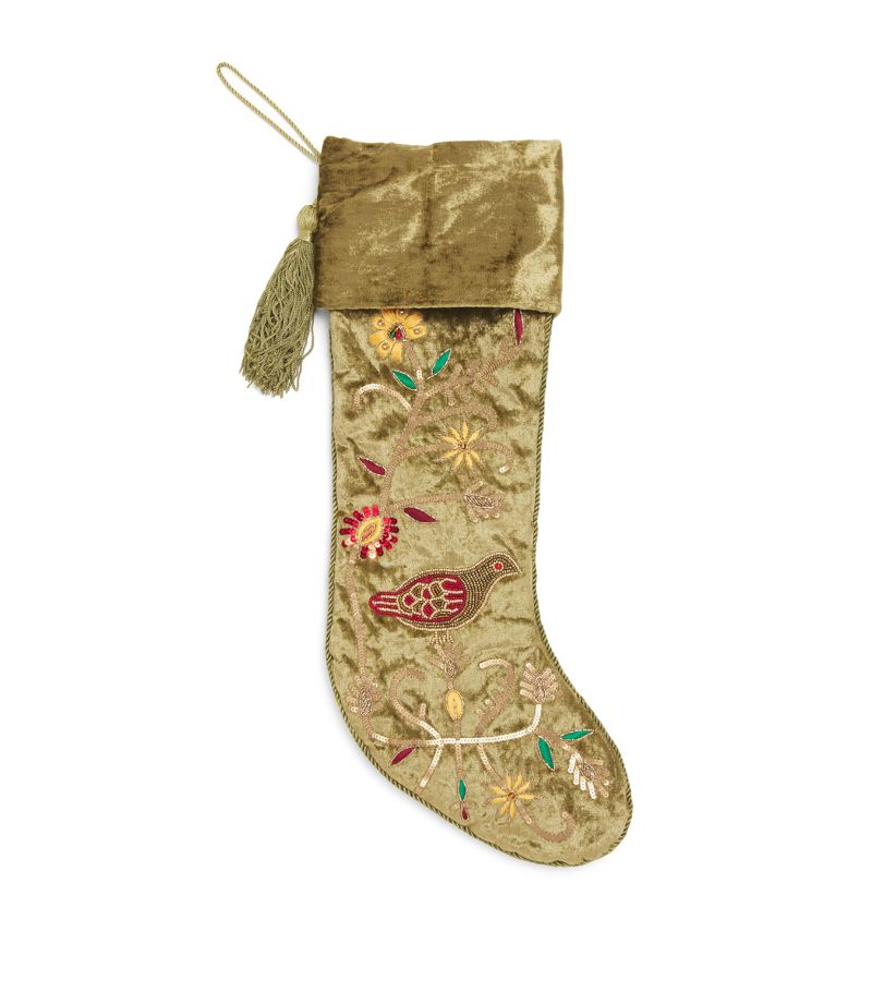 Harrods Harrods Velvet Beaded Stocking