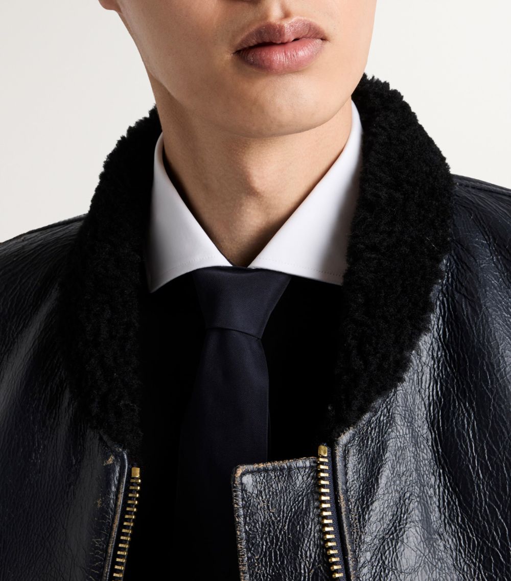 Prada Prada Leather Bomber Jacket