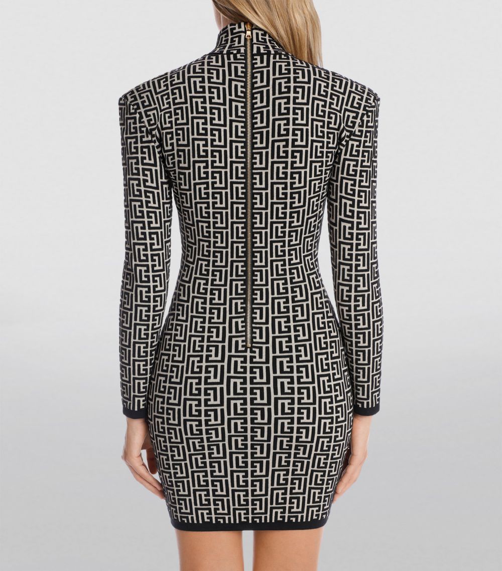 Balmain Balmain Knitted Monogram Mini Dress