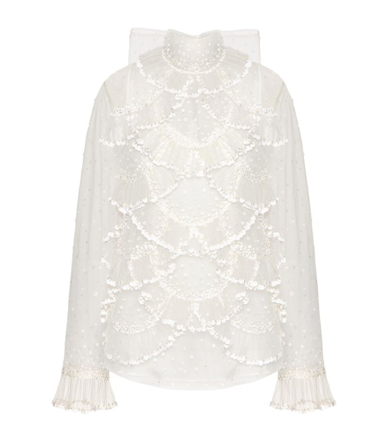 VALENTINO GARAVANI Valentino Garavani Mesh Embellished Blouse