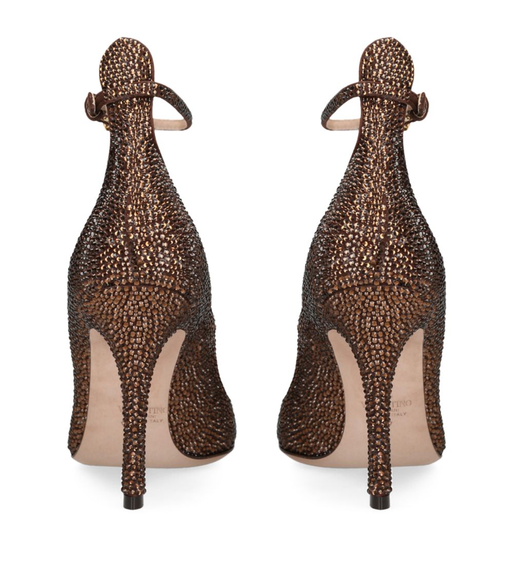 VALENTINO GARAVANI Valentino Garavani Embellished Tan-Go Pumps 100