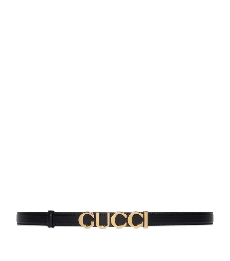 Gucci Gucci Leather Logo Buckle Belt