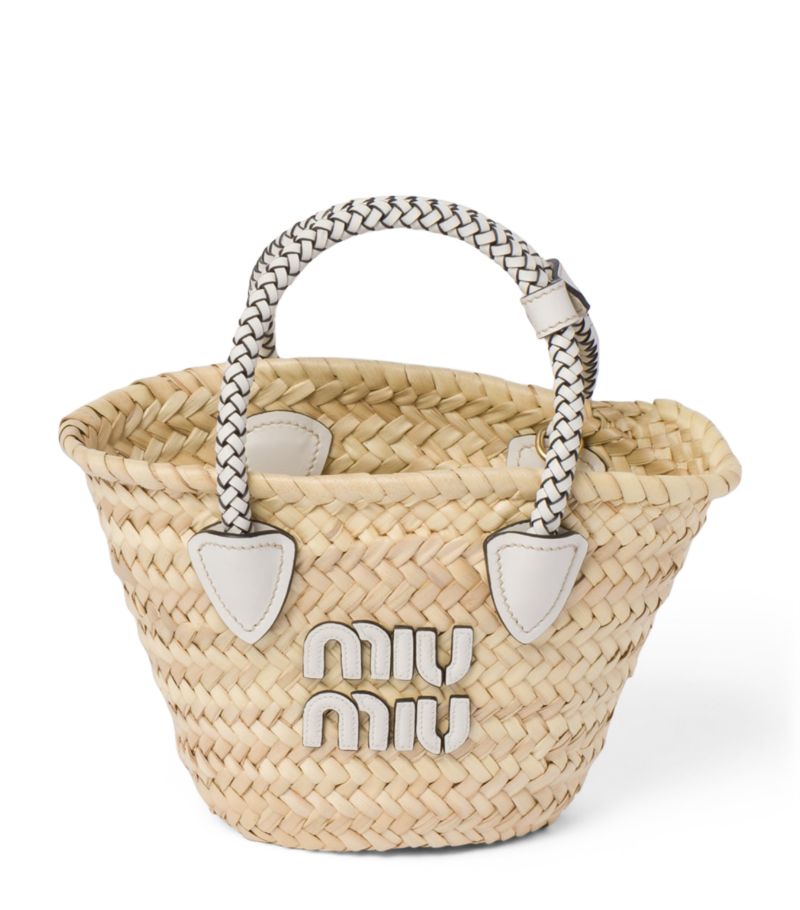 Miu Miu Miu Miu Mini Straw Basket Tote Bag