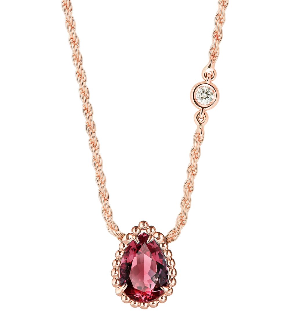 Boucheron Boucheron Extra Small Rose Gold, Diamond And Garnet Serpent Bohème Motif Necklace
