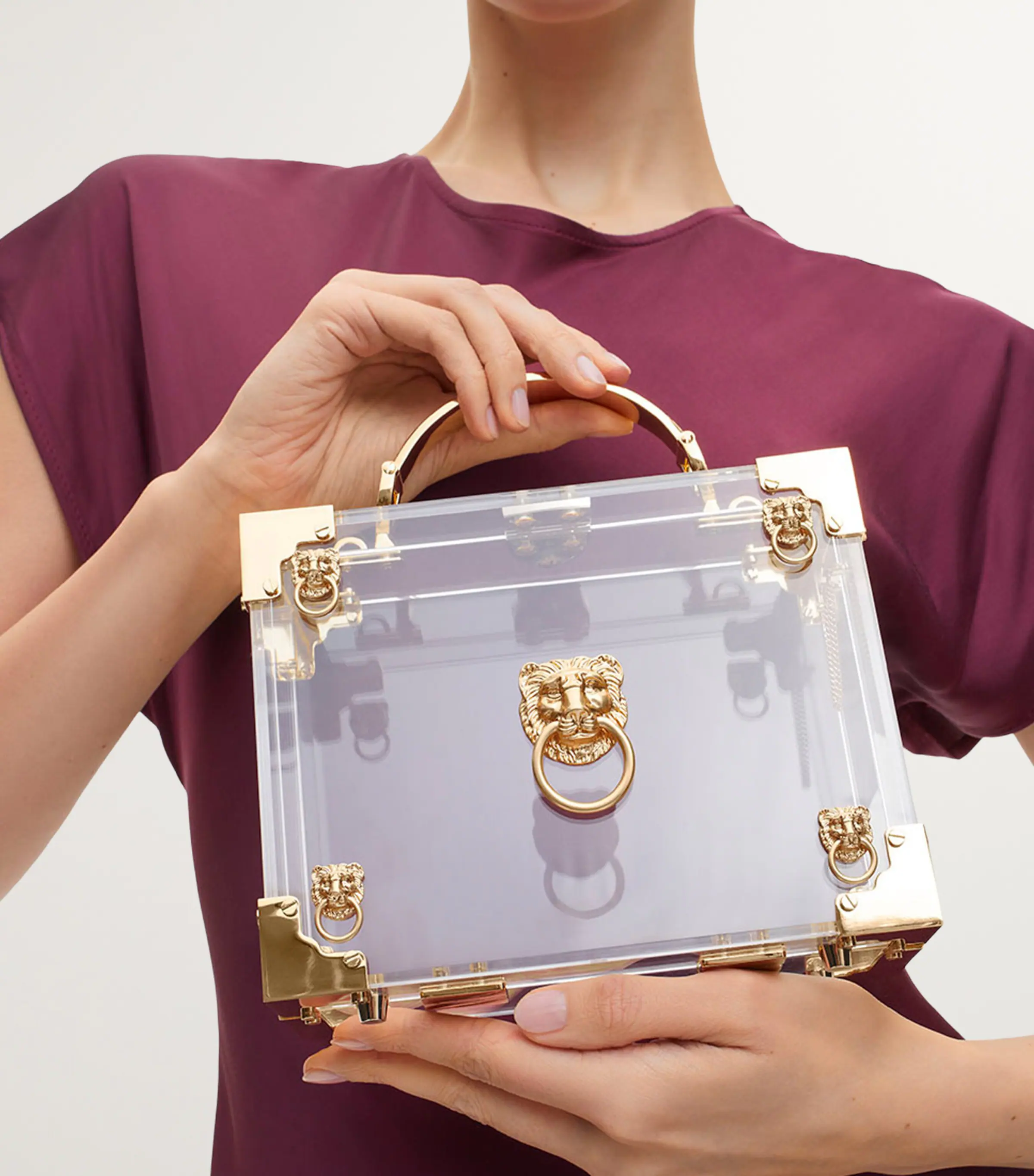  Aspinal Of London Mini Transparent Trunk Clutch Bag